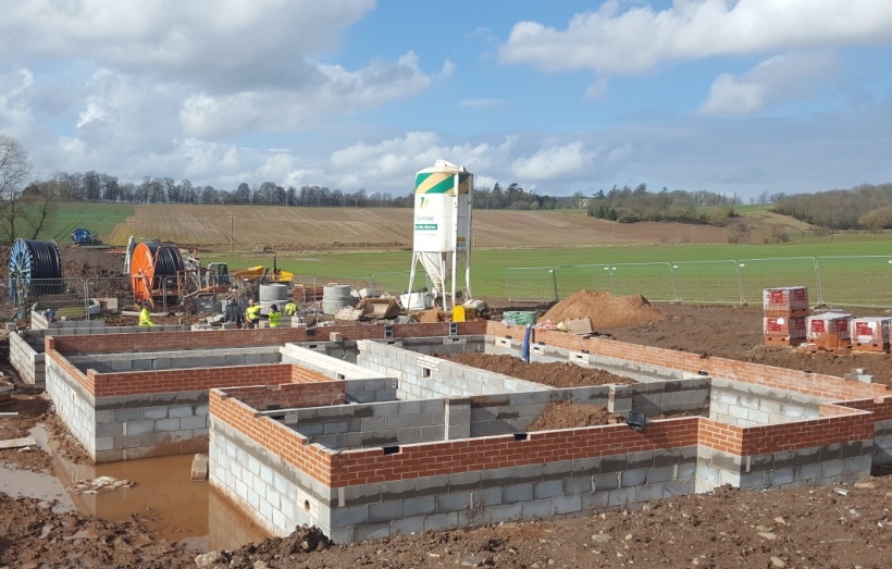 DBA Homes Morville Update - Two of our Oak 5-bedroom house types, Plots 7 and 8, progressing well out of the ground.